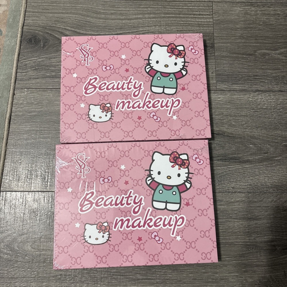 Lot Of 2 Hello kitty Girls Pallet Make Up Eyeshadow Blush Lip‎ Oil Highlighter